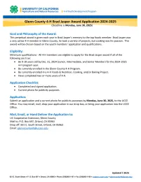 Glenn County 4-H Brad Jasper Guidelines and Application 2024-2025