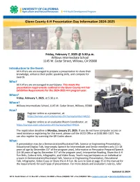 Glenn County 4-H Presentation Day Information Sheet 2024-2025